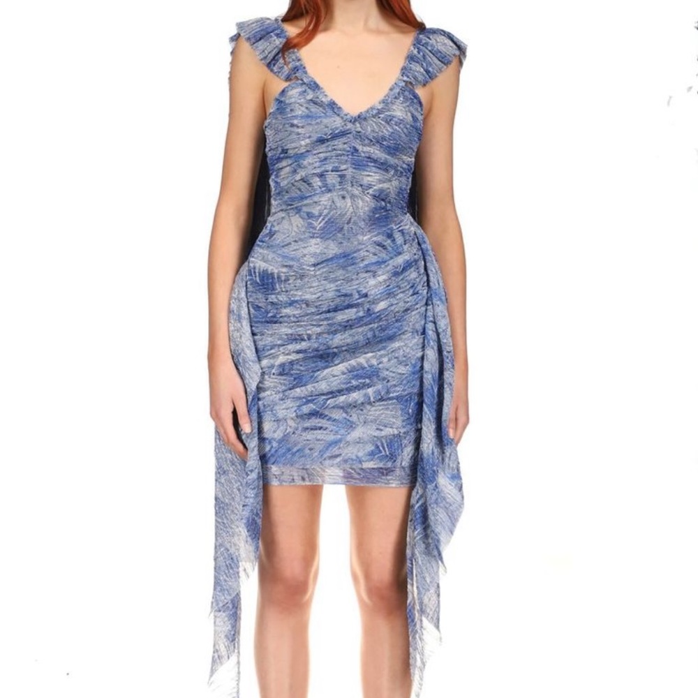 Mia Vesper Angel Wing Dress in Blue Frond Mini Dress